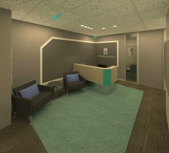 Render of Tiernan Parson's new reception area
