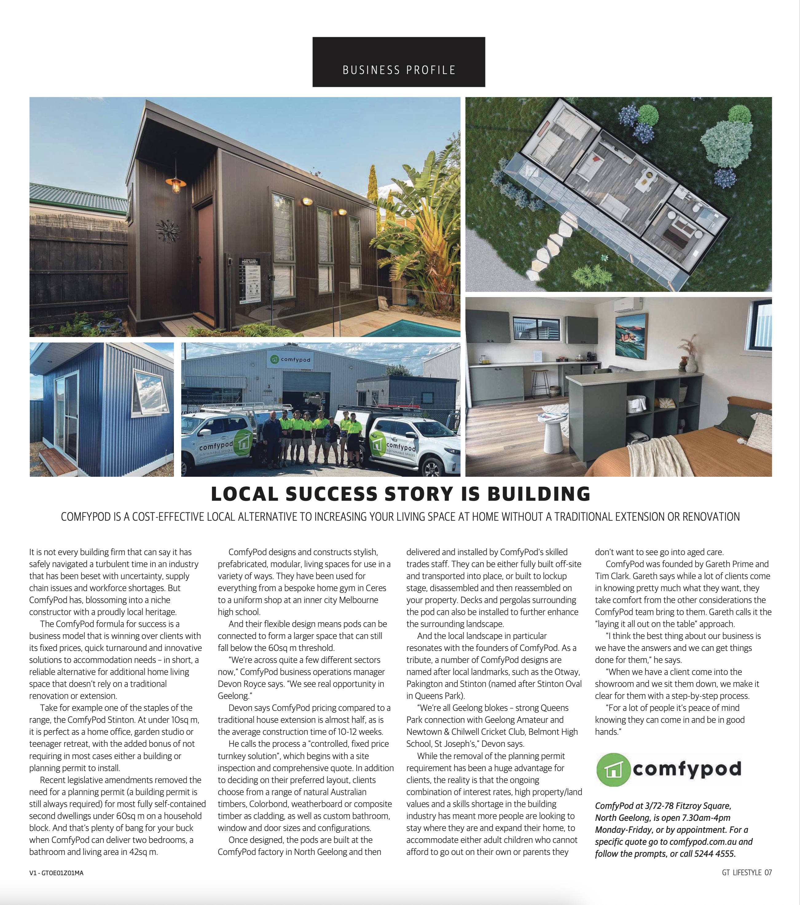 GT Magazine article featuring Lisa Elliott Interior Design's resort-inspired home office studio, a stylish work-from-home space.