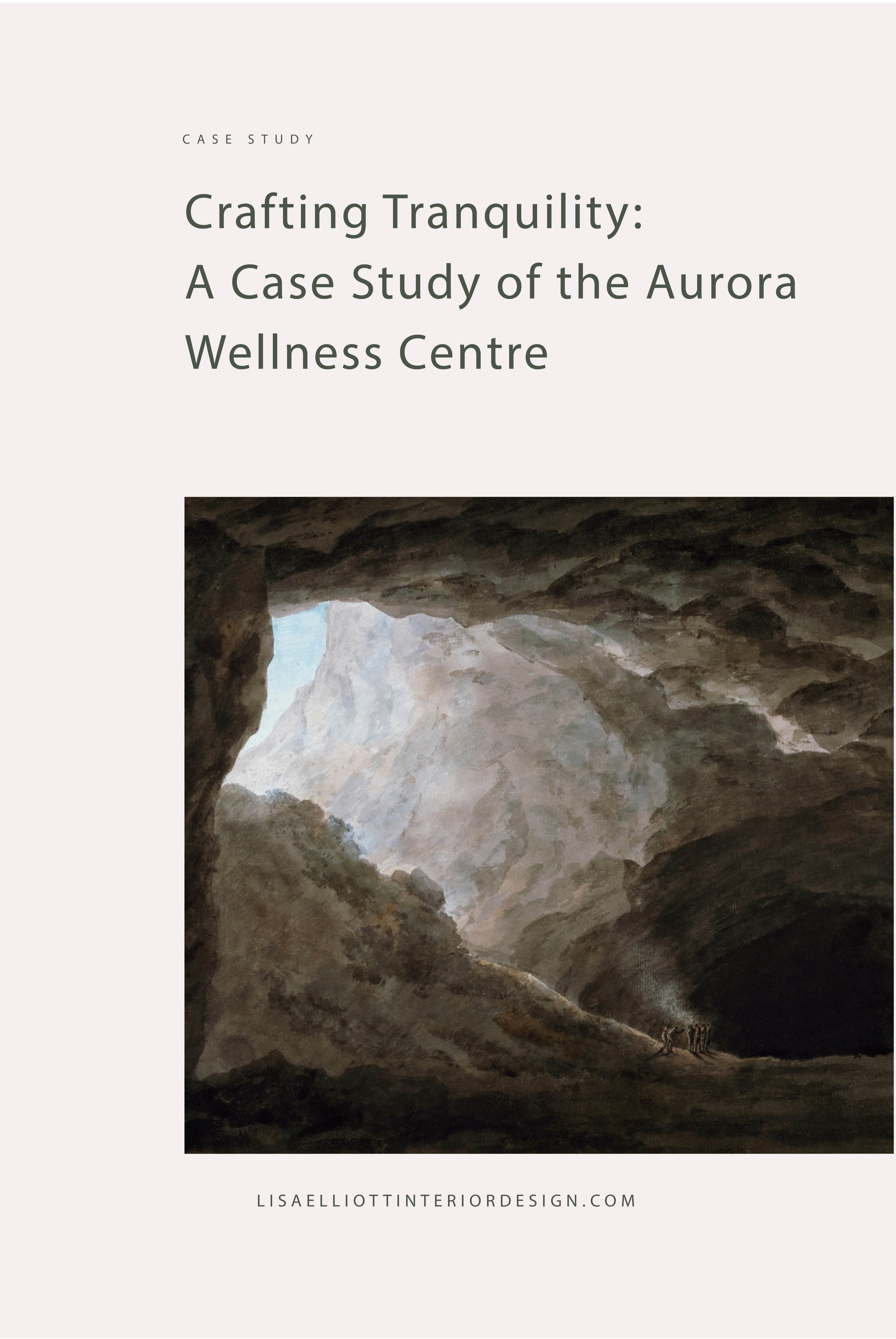 A painting of a grotto illustrating the serene, luxury design inspiration behind the Aurora Wellness Centre by Lisa Elliott Interior Design.